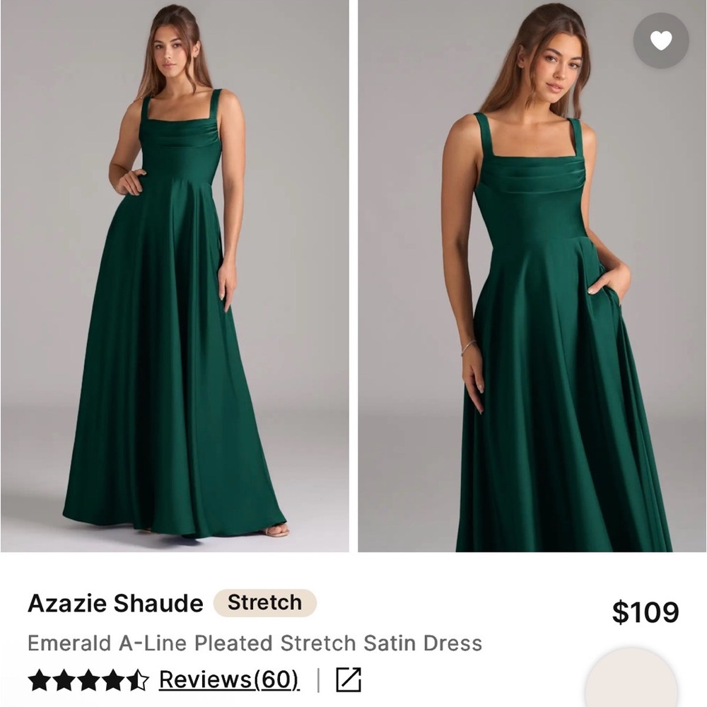Azazie Emerald Square-Neck A-Line Maxi Dress